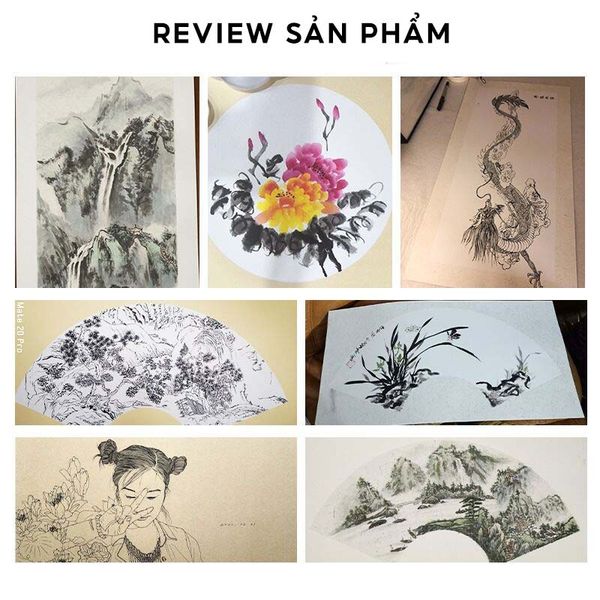 Giấy vẽ tranh thủy mặc đã bồi vẽ tiểu phẩm