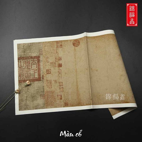 Giấy xuyến chỉ chép Lan Đình Tự, viết tác phẩm thư pháp màu cổ