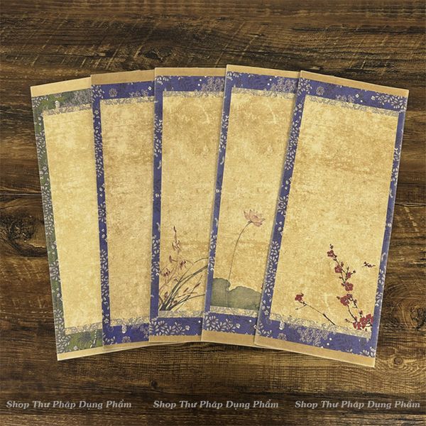 Giấy xuyến chỉ cổ nhã 14x34cm - Set 20 tờ