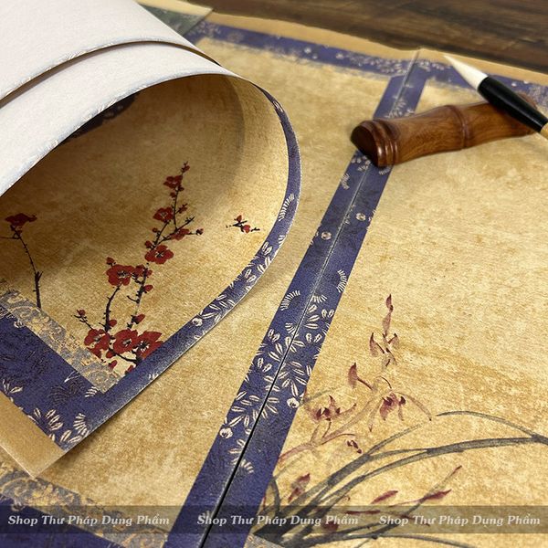 Giấy xuyến chỉ cổ nhã 14x34cm - Set 20 tờ