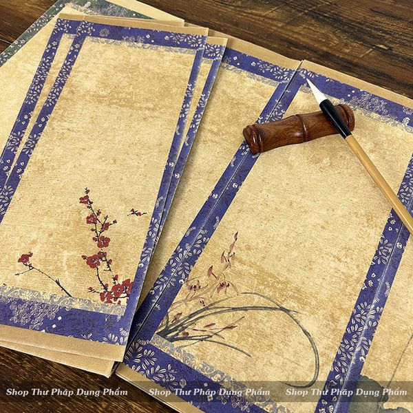 Giấy xuyến chỉ cổ nhã 14x34cm - Set 20 tờ