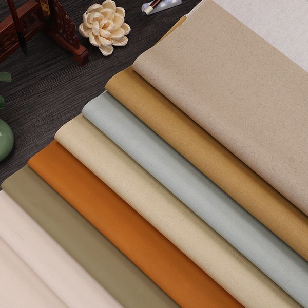 Giấy xuyến chỉ cao cấp màu vân sợi đay - Set 10 tờ 69x138cm