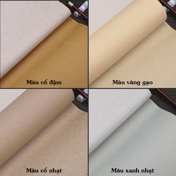 Giấy xuyến chỉ cao cấp màu vân sợi đay - Set 10 tờ 69x138cm