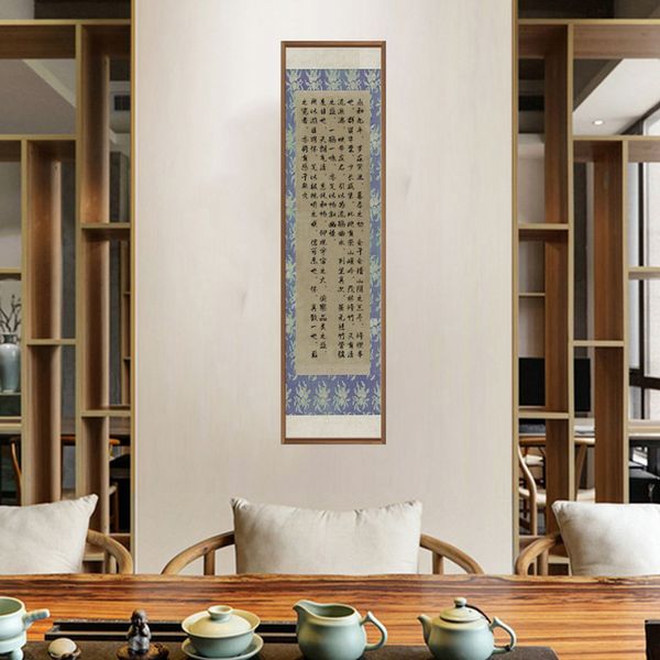 Giấy xuyến chỉ in hoa văn cổ nhã khổ dài 34x138cm