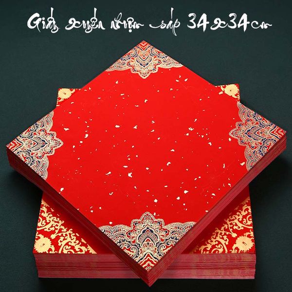 Giấy xuyến chỉ viết thư pháp 34x34cm