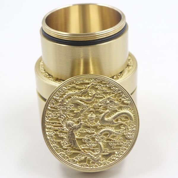 Hộp đồng hoa văn rồng phượng đựng mực