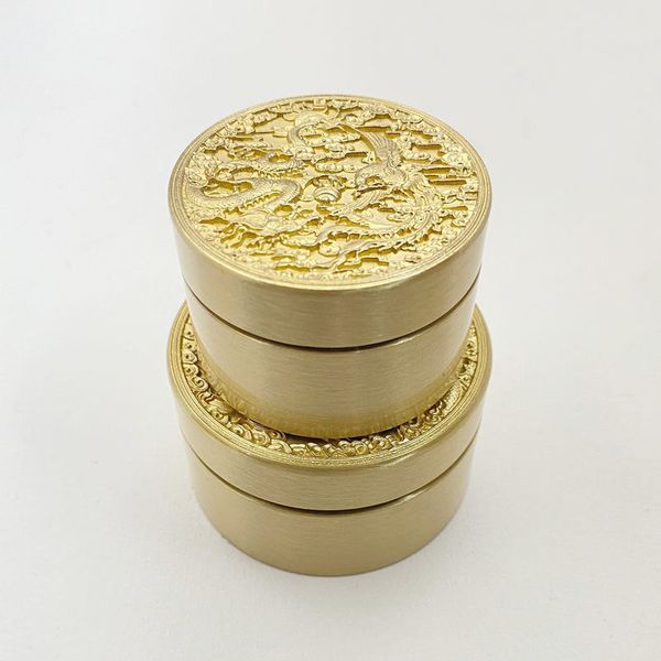 Hộp đồng hoa văn rồng phượng đựng mực