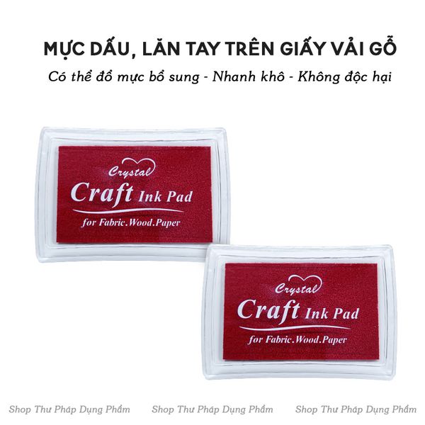 Mực đóng dấu lăn tay Craft Ink Pad nhiều màu dùng trên giấy vải gỗ