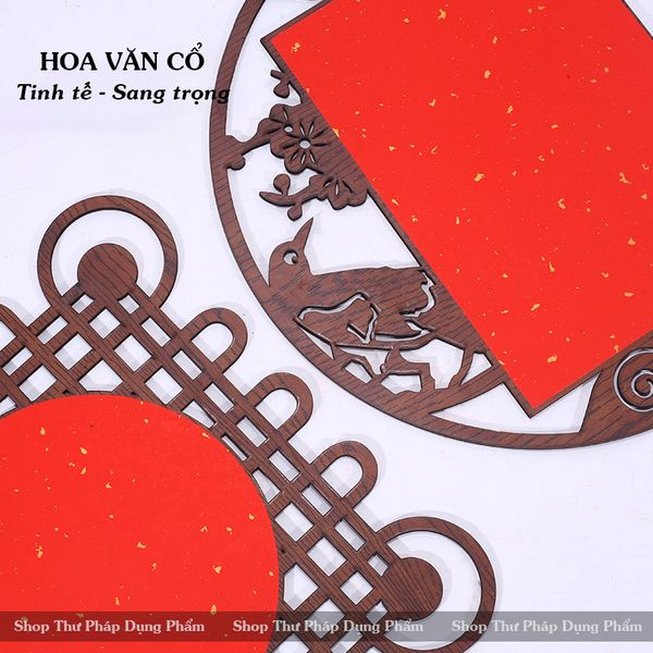 Khung tranh viết thư pháp chất liệu gỗ cao cấp giấy xuyến chỉ CHƯA viết chữ