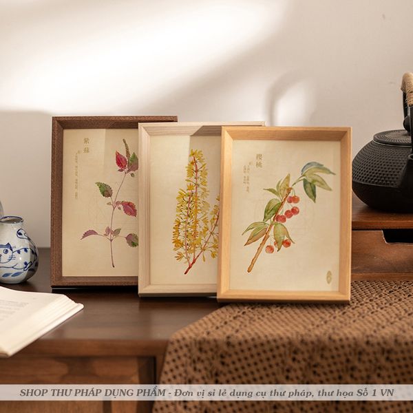 Khung tranh ảnh chữ thư pháp để bàn có chân chống nhiều kích cỡ