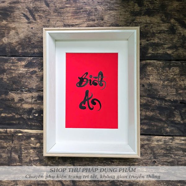 Khung tranh chữ thư pháp ông đồ viết tay trang trí để bàn