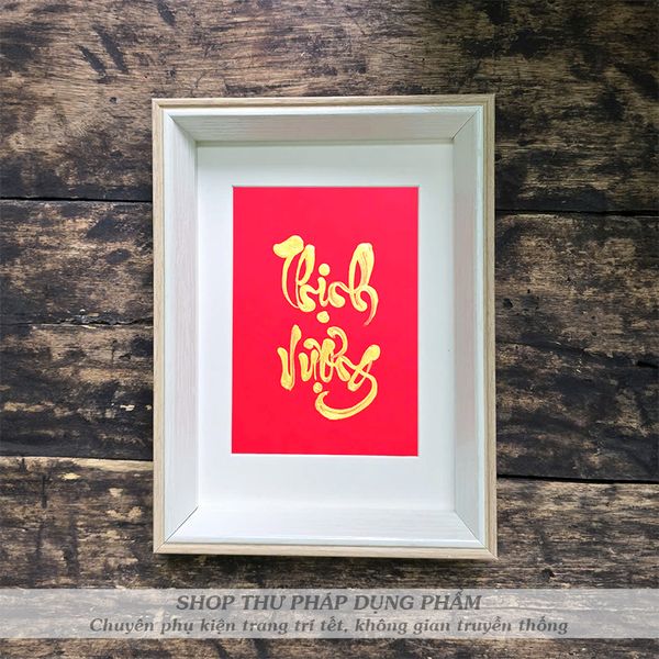 Khung tranh chữ thư pháp ông đồ viết tay trang trí để bàn