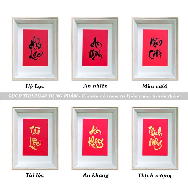 Khung tranh chữ thư pháp ông đồ viết tay trang trí để bàn