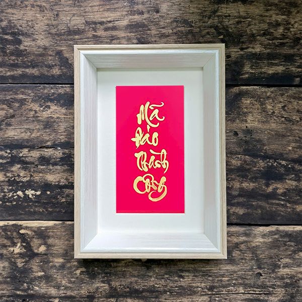 Khung tranh ảnh chữ thư pháp để bàn có chân chống nhiều kích cỡ