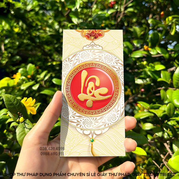 Lì xì chữ thư pháp xuân giáp thìn 2024