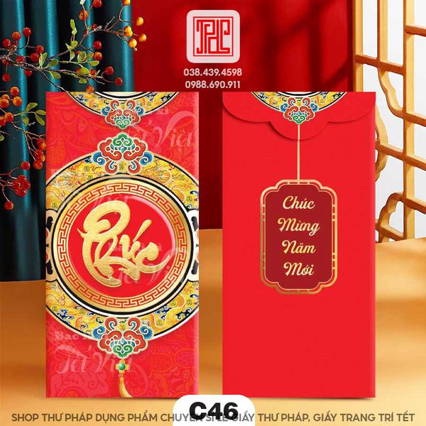 Lì xì chữ thư pháp xuân giáp thìn 2024