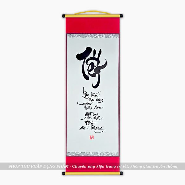 Liễn giấy thư pháp ông đồ viết tay trang trí tết decor không gian truyền thống 27x79cm