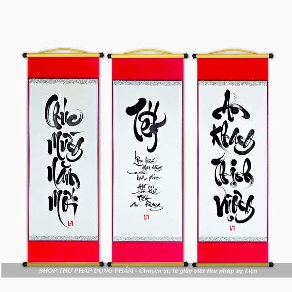 Liễn giấy mỹ thuật ốp ganh 27x79cm in đỏ 2 đầu không in tranh
