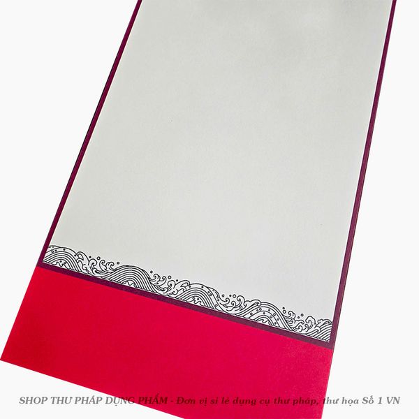 Liễn giấy mỹ thuật ốp ganh 27x79cm in đỏ 2 đầu không in tranh