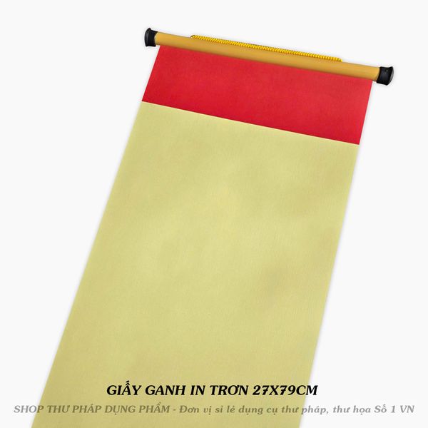 Liễn giấy mỹ thuật ốp ganh 27x79cm in đỏ 2 đầu không in tranh