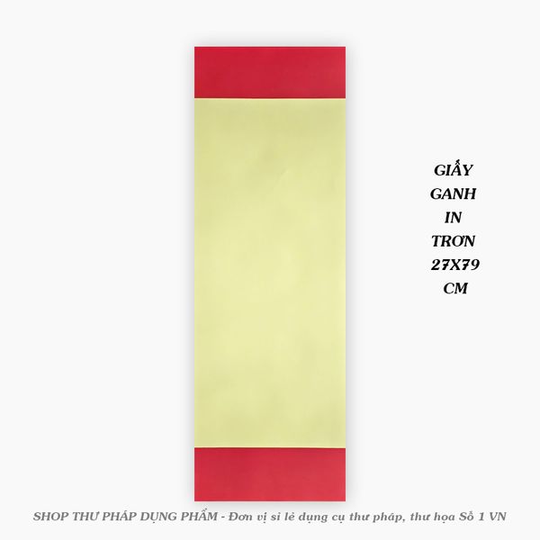 Liễn giấy mỹ thuật ốp ganh 27x79cm in đỏ 2 đầu không in tranh