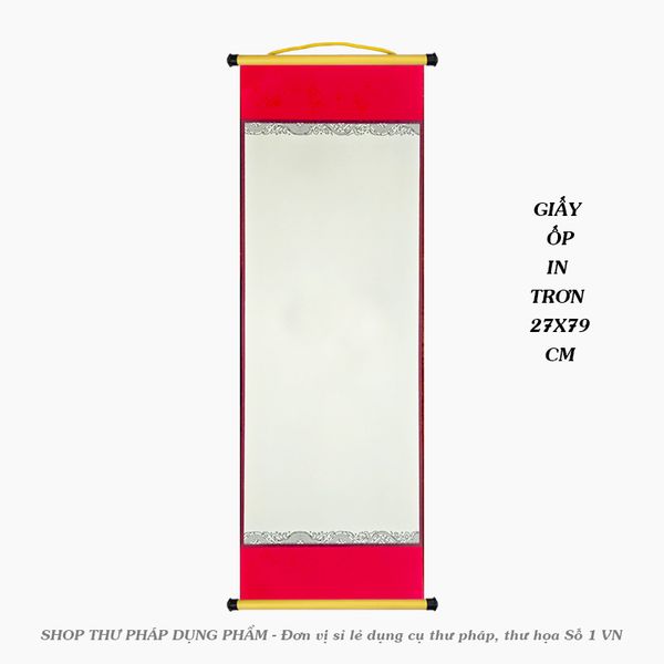 Liễn giấy mỹ thuật ốp ganh 27x79cm in đỏ 2 đầu không in tranh