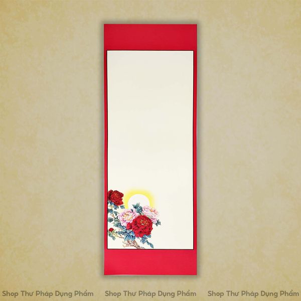 Giấy ốp, liễn giấy in tranh viết thư pháp 27x79 cm M02