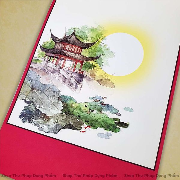 Giấy ốp, liễn giấy in tranh viết thư pháp 27x79 cm M02