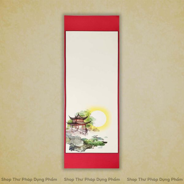 Giấy ốp, liễn giấy in tranh viết thư pháp 27x79 cm M02