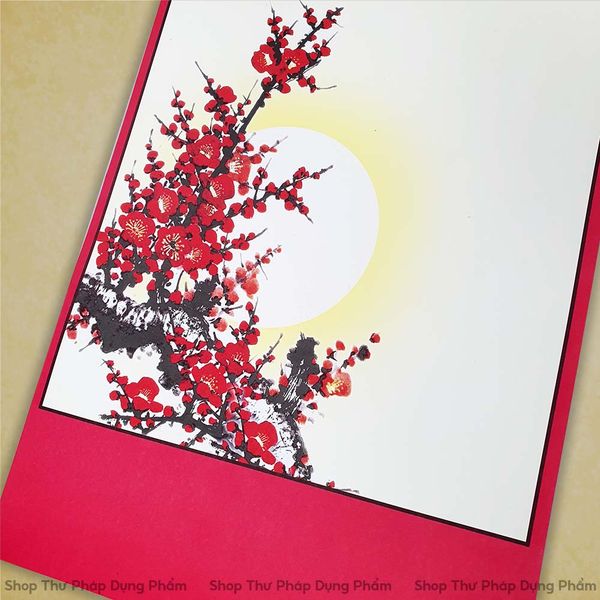 Giấy ốp, liễn giấy in tranh viết thư pháp 27x79 cm M02