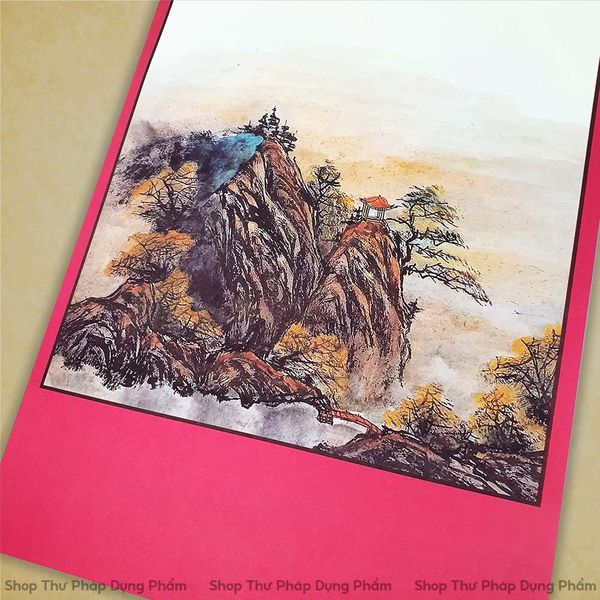 Giấy ốp, liễn giấy in tranh viết thư pháp 27x79 cm M02