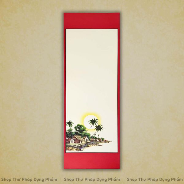 Giấy ốp, liễn giấy in tranh viết thư pháp 27x79 cm M02