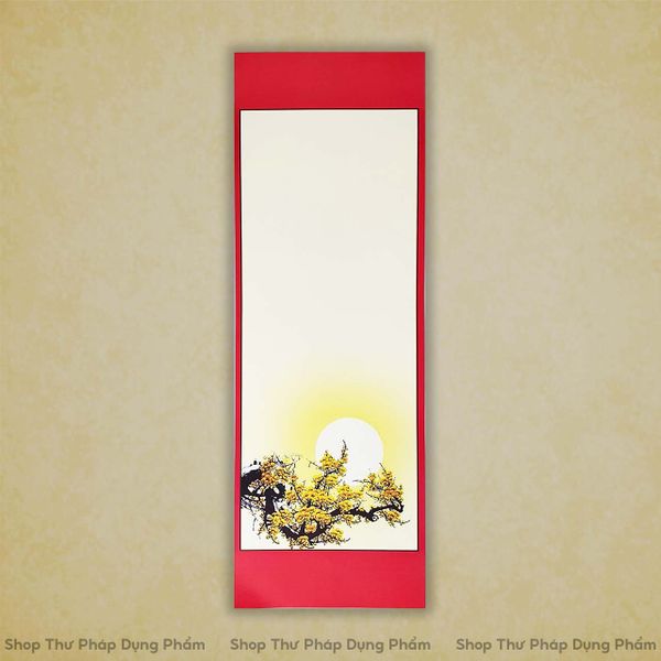 Giấy ốp, liễn giấy in tranh viết thư pháp 27x79 cm M02