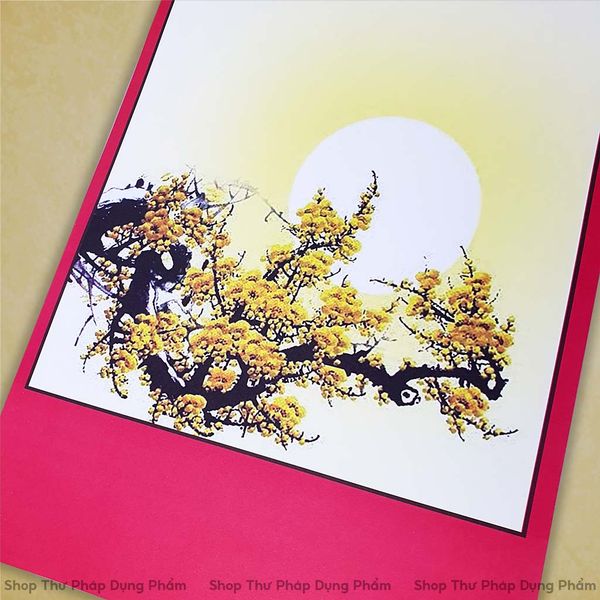 Giấy ốp, liễn giấy in tranh viết thư pháp 27x79 cm M02