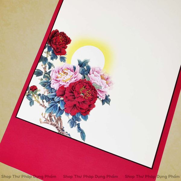 Giấy ốp, liễn giấy in tranh viết thư pháp 27x79 cm M02