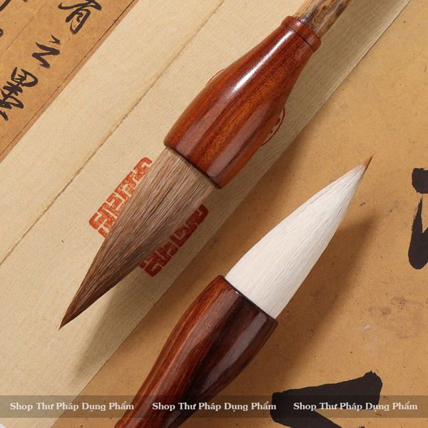 Bút lông cán ngắn trúc đẩu bút viết thư pháp đại tự câu đối