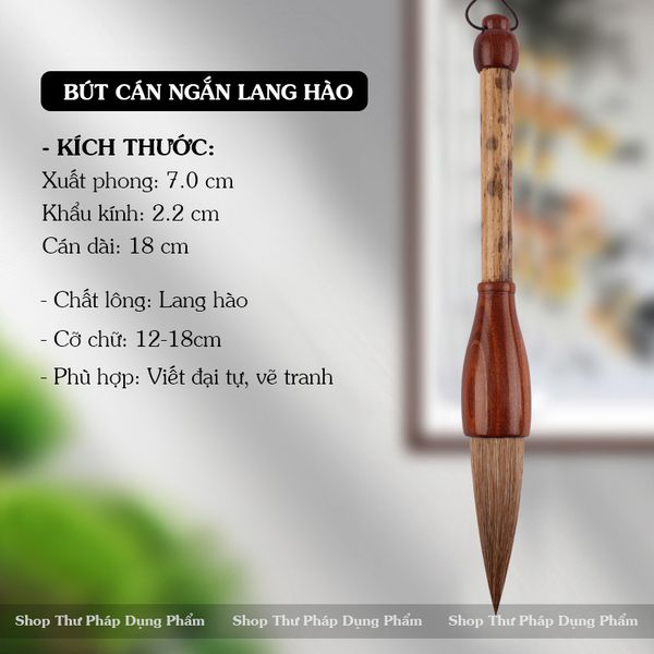 Bút lông cán ngắn trúc đẩu bút viết thư pháp đại tự câu đối