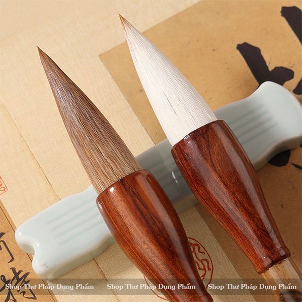 Bút lông cán ngắn trúc đẩu bút viết thư pháp đại tự câu đối