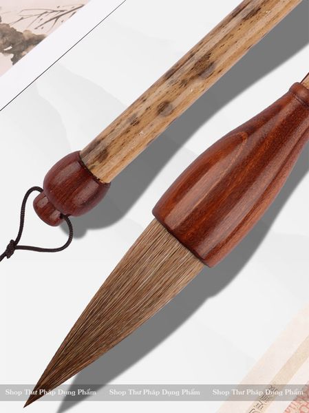 Bút lông cán ngắn trúc đẩu bút viết thư pháp đại tự câu đối
