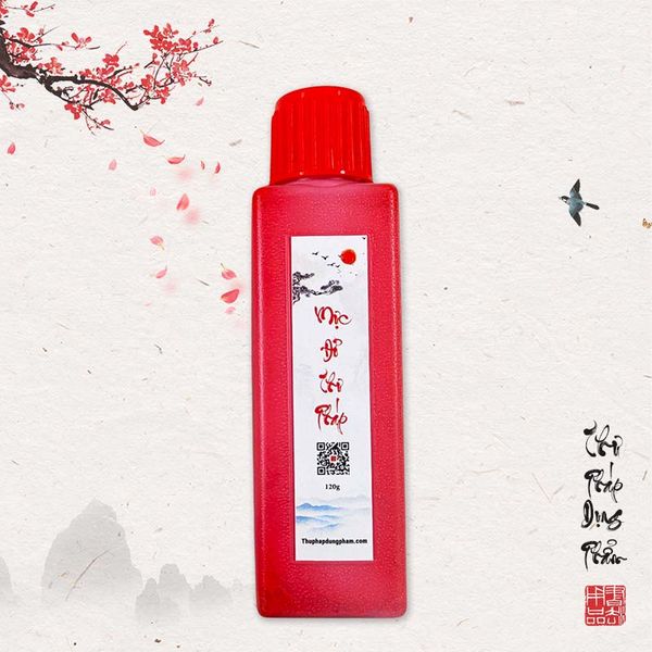 Mực đỏ viết thư pháp