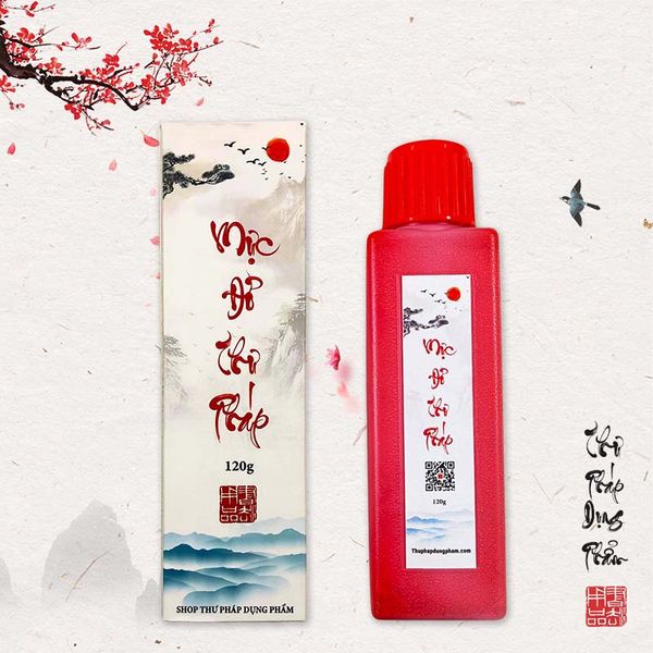 Mực đỏ viết thư pháp