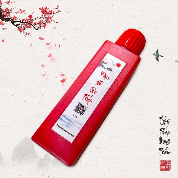 Mực đỏ viết thư pháp