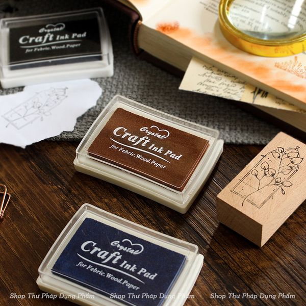 Mực đóng dấu lăn tay Craft Ink Pad nhiều màu dùng trên giấy vải gỗ