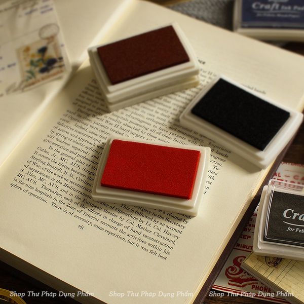 Mực đóng dấu lăn tay Craft Ink Pad nhiều màu dùng trên giấy vải gỗ