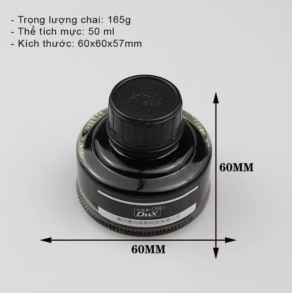 Mô tả kích thước, trọng lượng chai mực