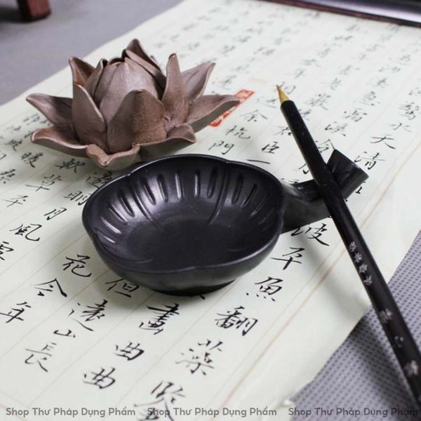 Nghiên mực đĩa đựng mực kết hợp gác bút