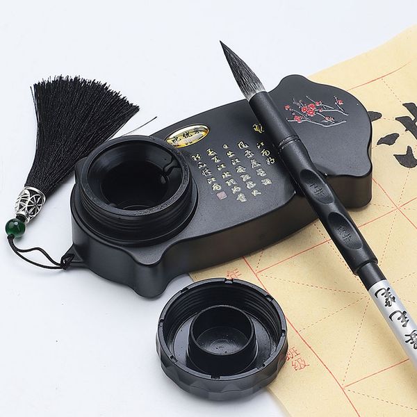 Nghiên mực thư pháp thông minh kết hợp gác bút, hộp đựng mực