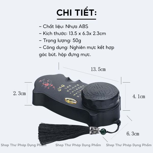 Nghiên mực thư pháp thông minh kết hợp gác bút, hộp đựng mực