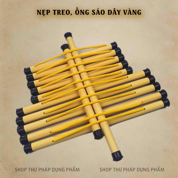 Ống sáo nẹp treo dây vàng