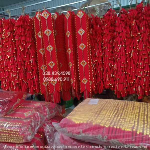 Dây pháo mô hình handmade trang trí tết, trang trí nhà cửa không gian truyền thống
